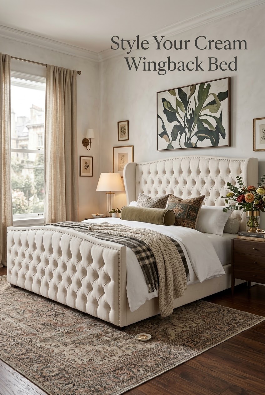 The Art of the Cocoon: How to Style a Cream Wingback Bed for Timeless Warmth