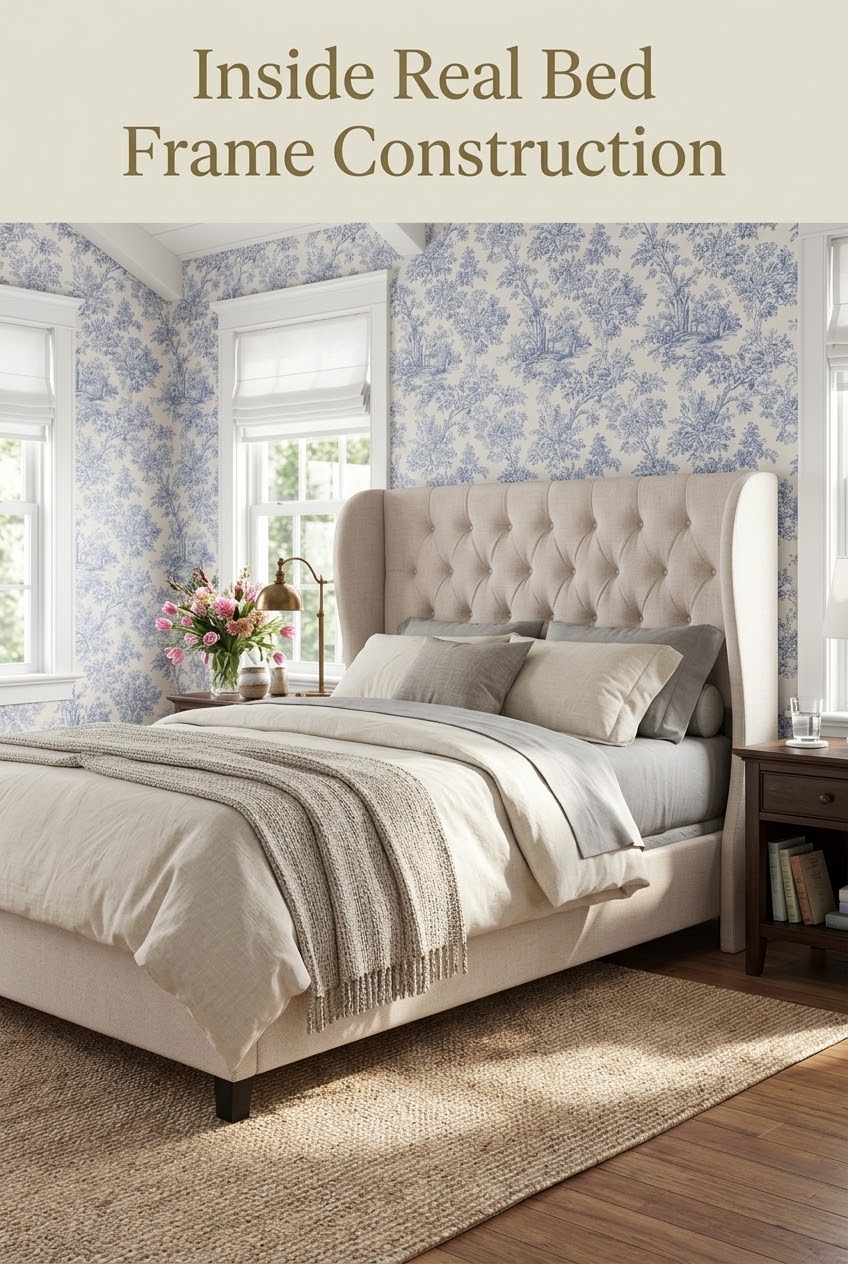 How to Style a Tufted Wingback Bed with Warm, Earthy Boho Textures