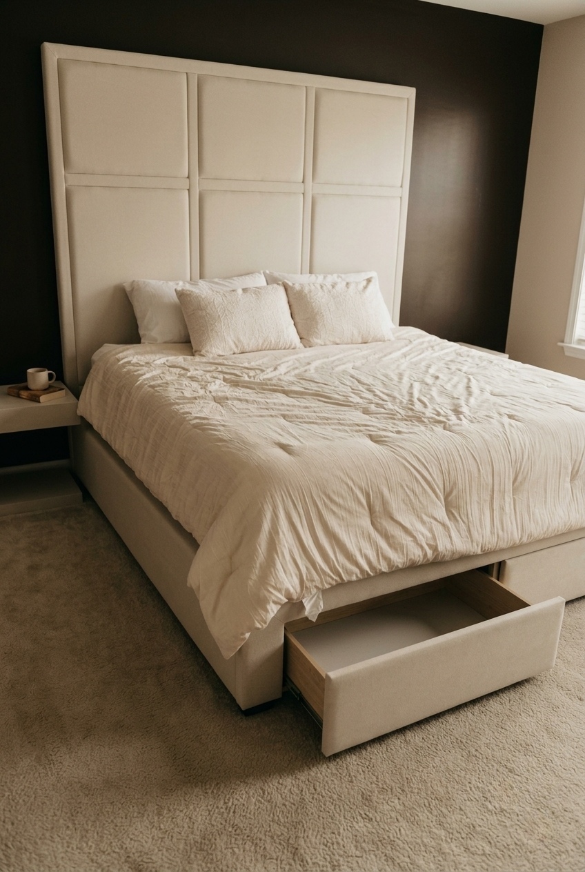 How to Style an Upholstered Storage Bed with High Headboard for Timeless Elegance