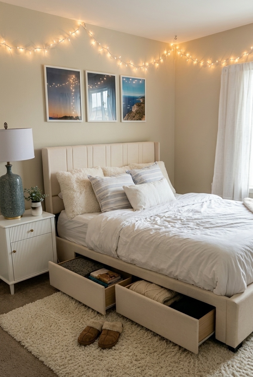 The Art of Layering: Styling an Upholstered Platform Bed With Storage