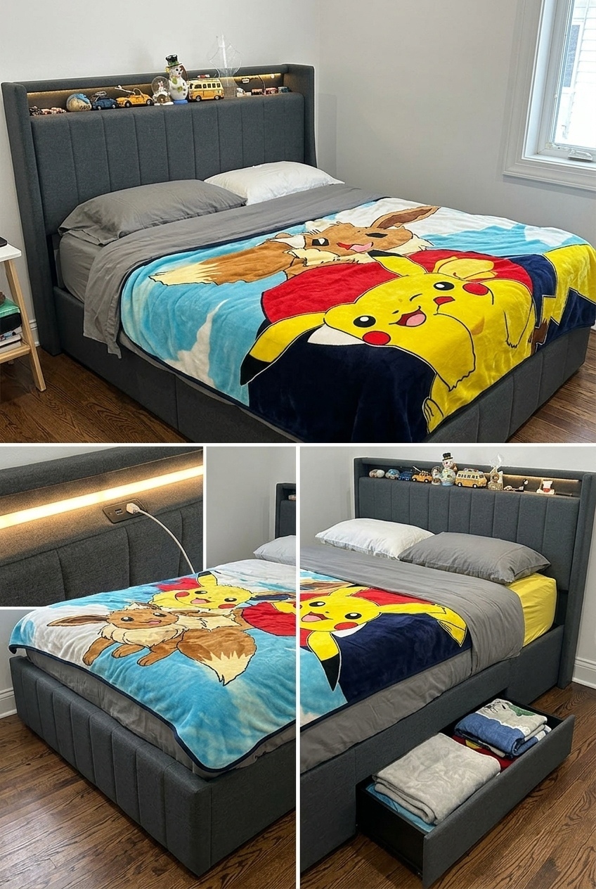 Elevating the Modern Suite with the Upholstered Storage Bed With LED Headboard
