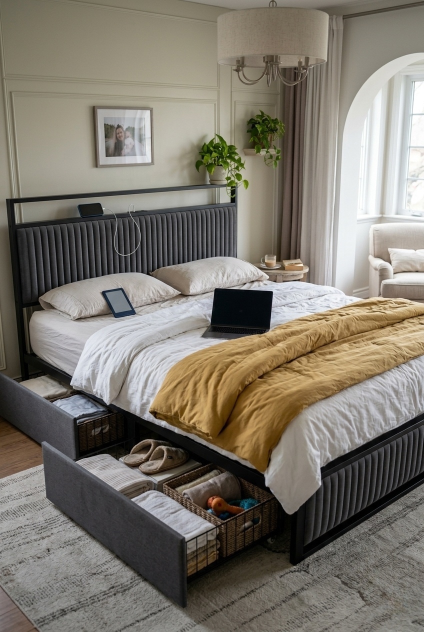 The Art of Layering: How to Style a Cozy Upholstered Storage Bed Frame Design
