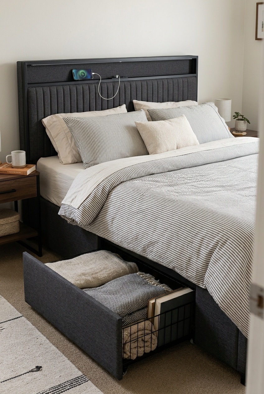 The Art of Layering: How to Style a Cozy Upholstered Storage Bed Frame Design