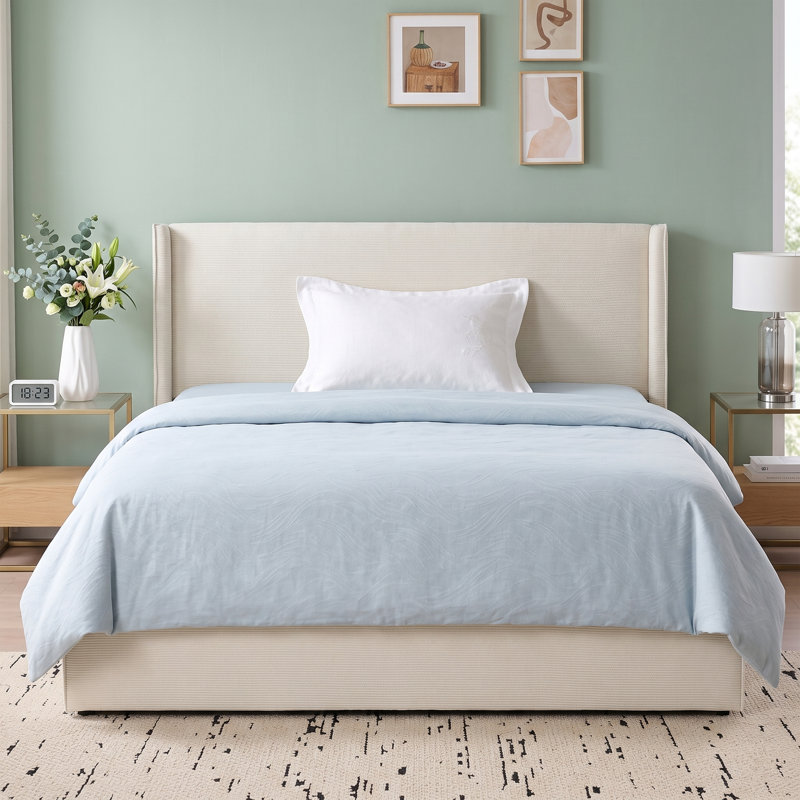 Latitude Run Modern Wingback Upholstered Platform Bed W112988403