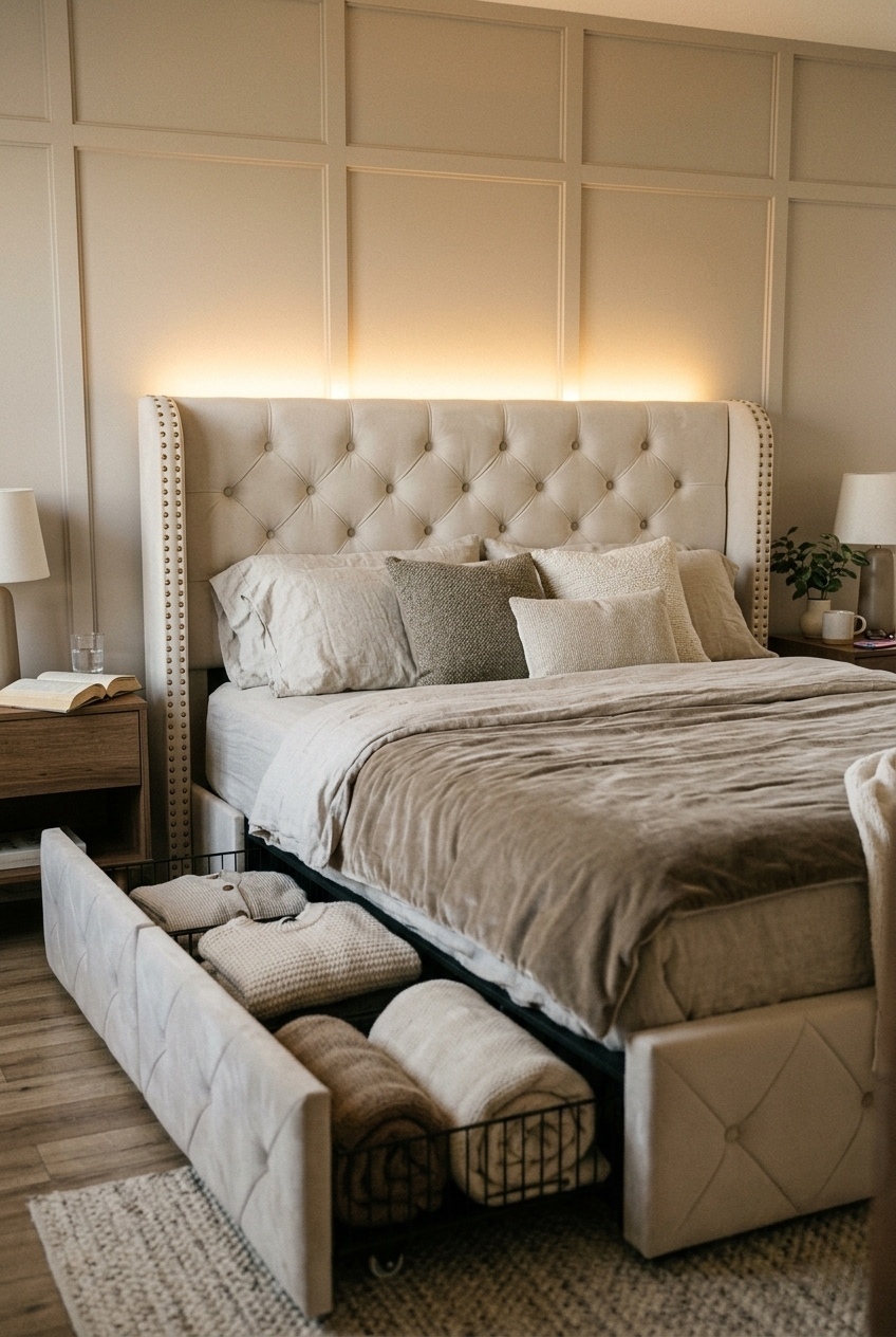 The Art of Curated Rest: Layering Texture Around a Velvet Storage Sanctuary