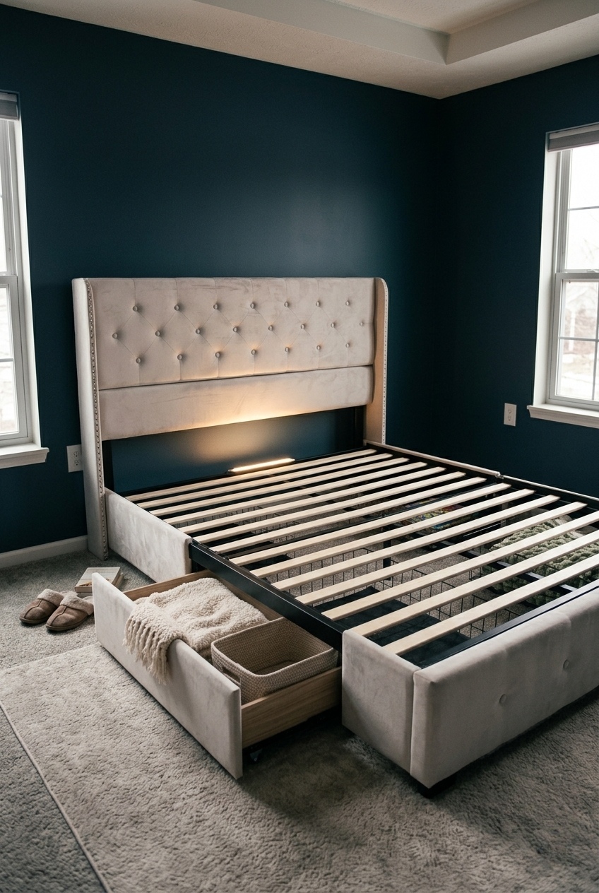 The Art of Curated Rest: Layering Texture Around a Velvet Storage Sanctuary