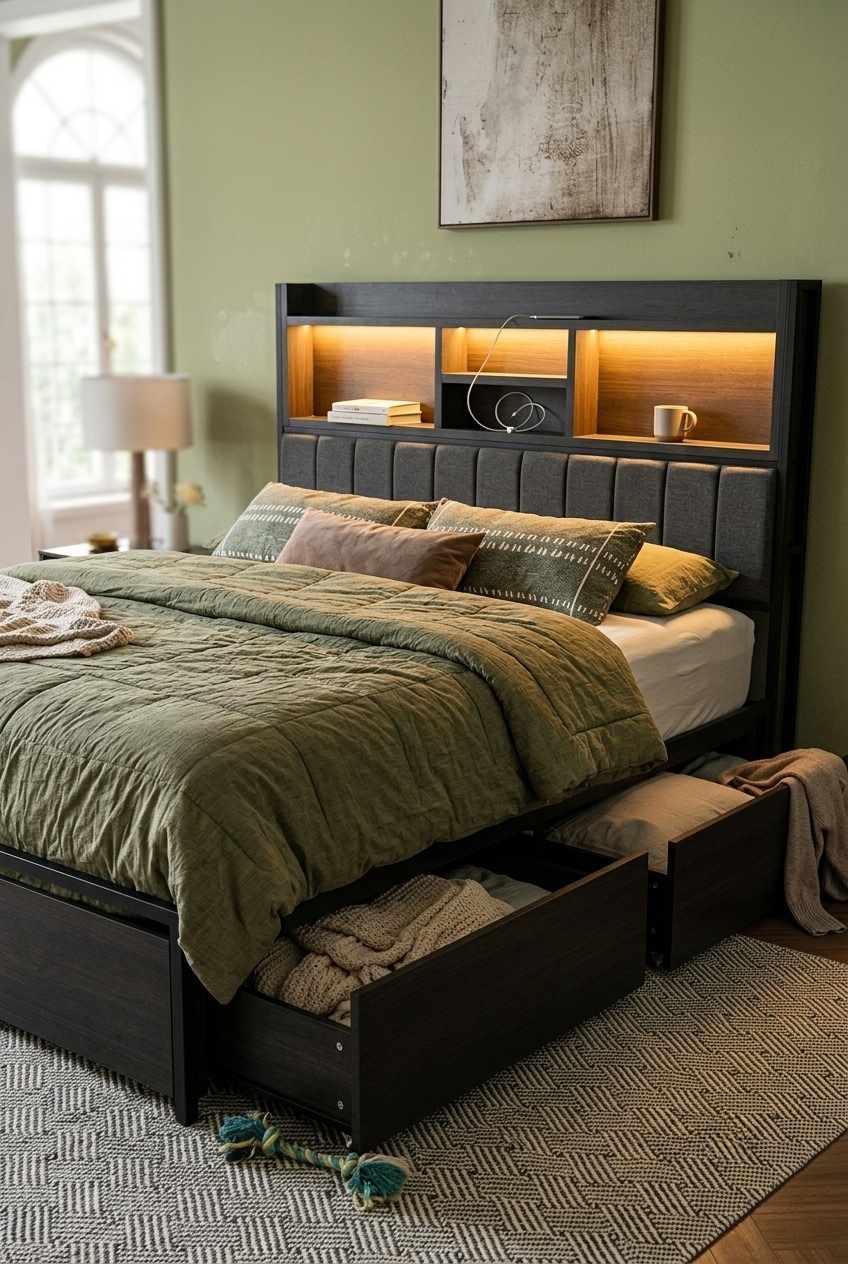 Elevating the Sanctuary: How to Style a Linen Upholstered Storage Bed Frame