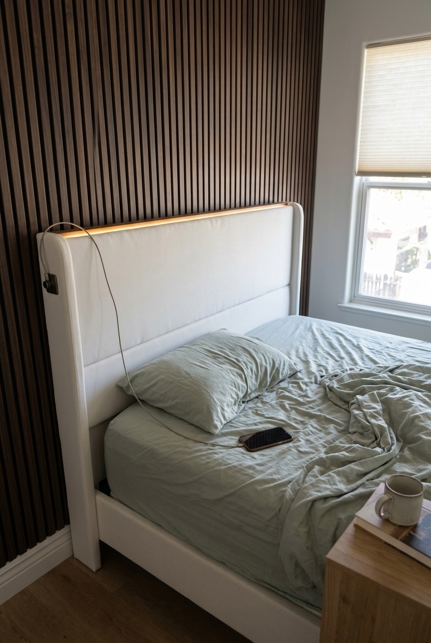 Sculpting Ambiance: How to Style an Upholstered Platform Bed With LED Lights