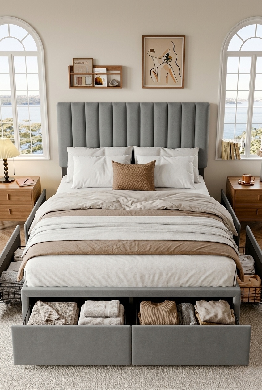 Artful Anchors: Elevating Bedroom Aesthetics with Plush Textures